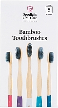 Bambusest hambaharjade komplekt Spotlight Oral Care 5-Pack Bamboo Toothbrushes