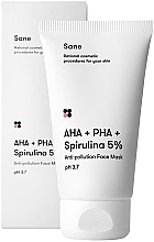 Toksiinide vastane näomask AHA + PHA + Spirulina 5% Sane AHA + PHA + Spirulina 5% Anti-pollution Face Mask