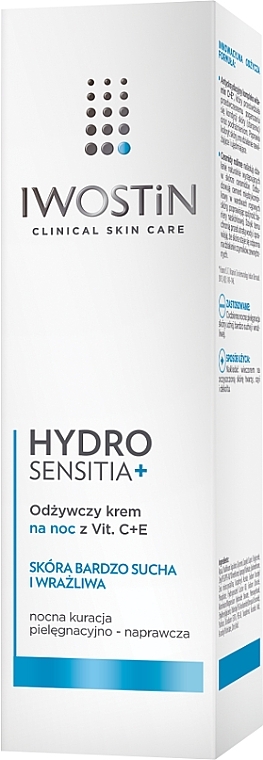 Питательный ночной крем - Iwostin Hydro Sensitia Vitamin C+E Face Cream