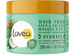 Masque à base de coco et thé vert pour cheveux Lovea 3 in 1 Hair Mask Coconut & Green Tea