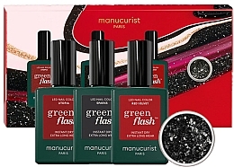 Manucurist Trio Green Flash Color + Glitter Set