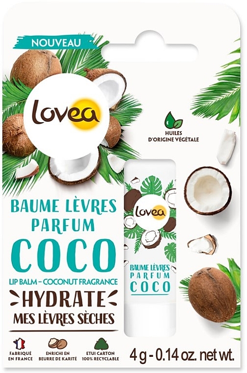 Baume à lèvres, Noix de coco - Lovea Lip Balm Coconut Fragrance