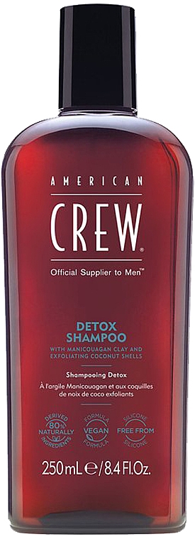 Shampooing détoxifiant à l'argile et coquilles exfoliants de coco - American Crew Detox Shampoo