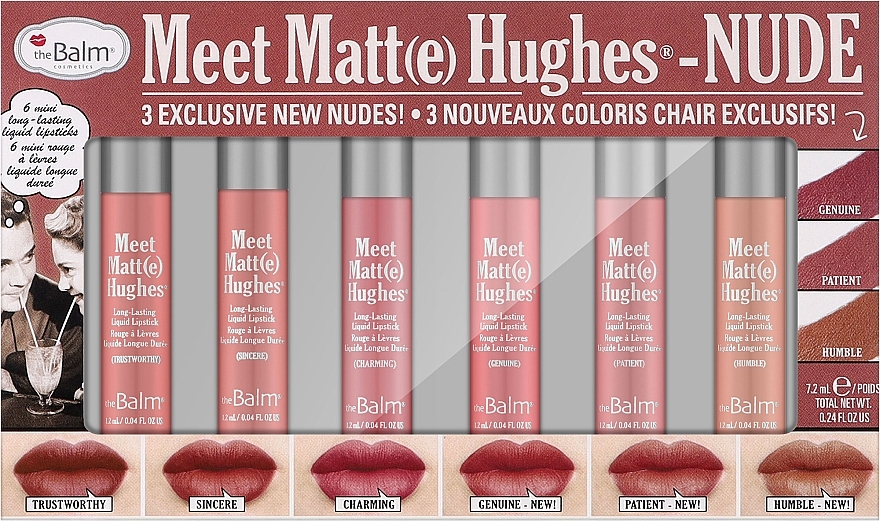 Σετ υγρά ματ κραγιόν - theBalm Meet Matte Hughes Nude (lipstick/6x1,2ml)