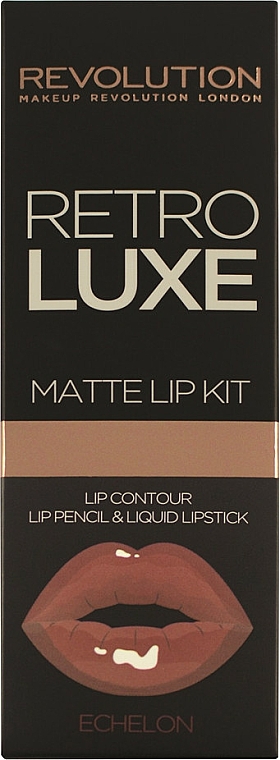 Σετ για τα χείλη (κραγιόν /5.5ml + μολύβι/1γρ) - Makeup Revolution Retro Luxe Matte Lip Kit 