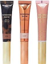 Σετ Revolution Pro Cream Wand Trio Dark (bronz/15ml + highlighter/15ml + blush/12ml)	