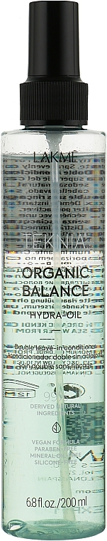 Λάδι περιποίησης μαλλιών - Lakme Teknia Organic Balance Hydra-Oil