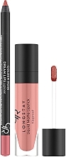 Σετ για τα χείλη Golden Rose Matte LipKit Warm Nude (κραγιόν/5.5 ml + μολύβι/1.6g)