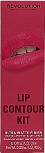 Σετ χειλιών Makeup Revolution Lip Contour Kit Fierce Wine (lipstick/3ml + l/pencil/0.8g)	