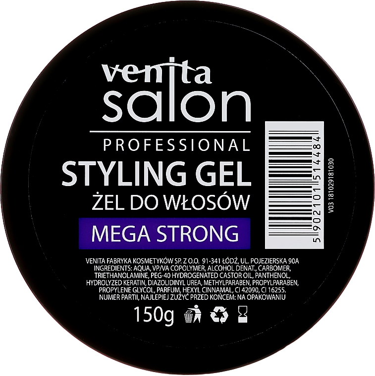 Τζελ μαλλιών - Venita Salon Professional Styling Mega Strong