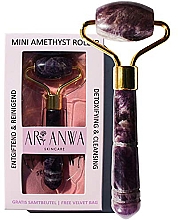 Valjak s ametistom za masažu lica ARI ANWA Skincare Mini Amethyst Roller