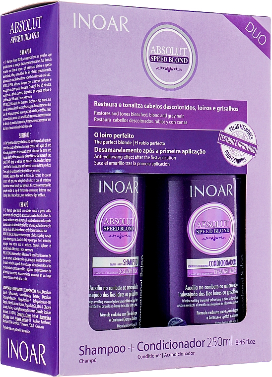 Set "Savršena plavuša" nakon keratin-botoxa - Inoar Absolut Speed Blond(shmp/250/ml + cond/250/ml)