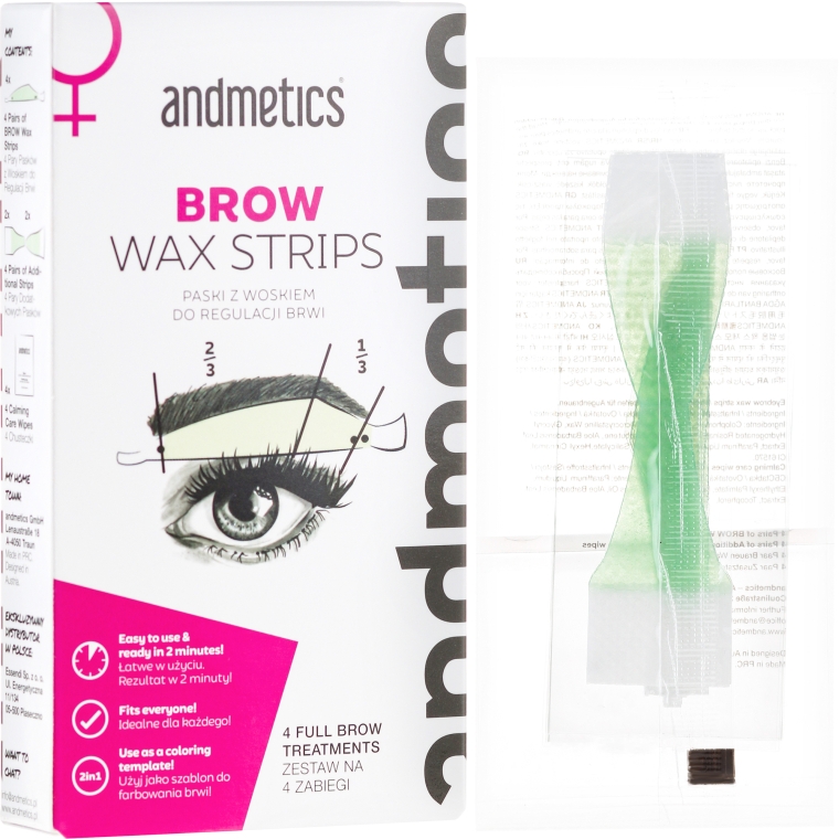 Szemöldökformázó gyantacsík - Andmetics Women's Brow Wax Strips