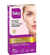 Viaszcsíkok az arc olajokkal történő szőrtelenítéséhez Taky Depilatory Face Wax Strips