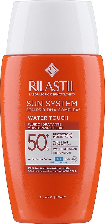 Moisturizing Water-Based Sun Face Fluid SPF 50 - Rilastil Sun System Fluide Water Touch SPF 50+