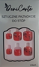 Типсы для ног квадрат, 24 шт Deni Carte Nails 7219