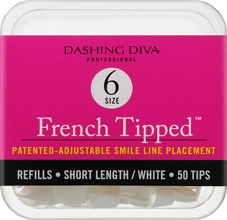 Типсы короткие "Френч" - Dashing Diva French Tipped Short White 50 Tips (Size 6)