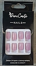 Типсы светло-фиолетовый квадрат, 24 шт Deni Carte Nails 7158