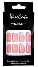 Типсы розовый квадрат, 24 шт Deni Carte Nails 7066