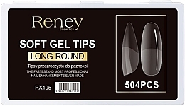 Типсы для ногтей, акриловые, прозрачные, 504 шт. Reney Cosmetics RX-105