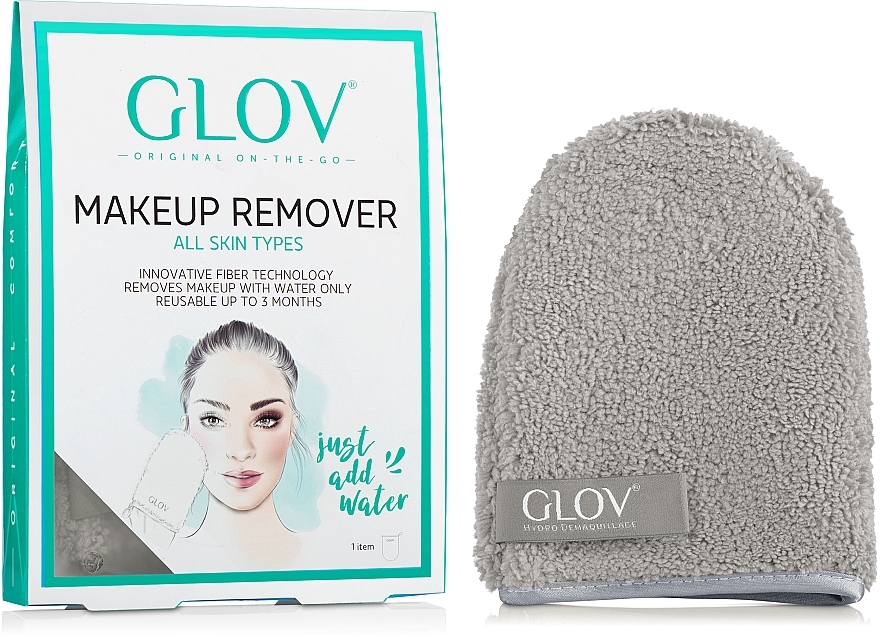 Рукавичка для снятия макияжа, серая - Glov On The Go Hydro Demaquillage Gloves Glam Grey