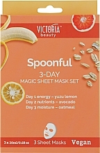 Lakštinių kaukių rinkinys Workaholic's Spoonful 3-Day Magic Sheet Mask Set	