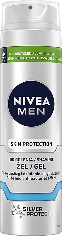 Гель для бритья антибактериальный "Серебряная защита" - NIVEA MEN Silver Protect Shaving Gel