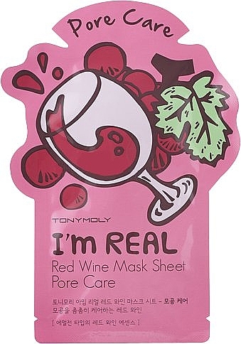 Lakštinė veido kaukė - Tony Moly I'm Real Red Wine Mask Sheet