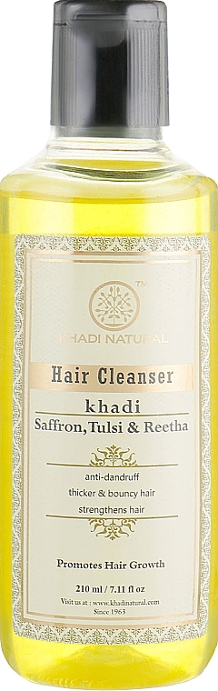 Natūralus ajurvedinis šampūnas iš indiškų žolelių “Šafranas, tulsi ir rita” - Khadi Natural Honey & Lemon Juice Hair Cleanser