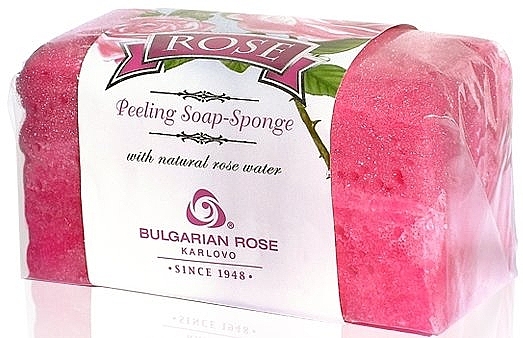 Пилинг мыло-губка - Bulgarian Rose Peeling Soap-Sponge