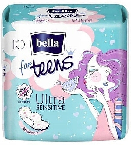 Прокладки For Teens Sensitive Extra Soft, 10 шт - Bella