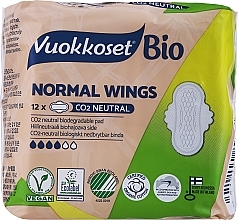 Прокладки гигиенические с крылышками, 12шт Vuokkoset 100% Bio Normal Wings