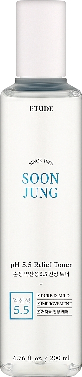 Успокаивающий тонер для лица - Etude House Soon Jung PH 5.5 Relief Toner