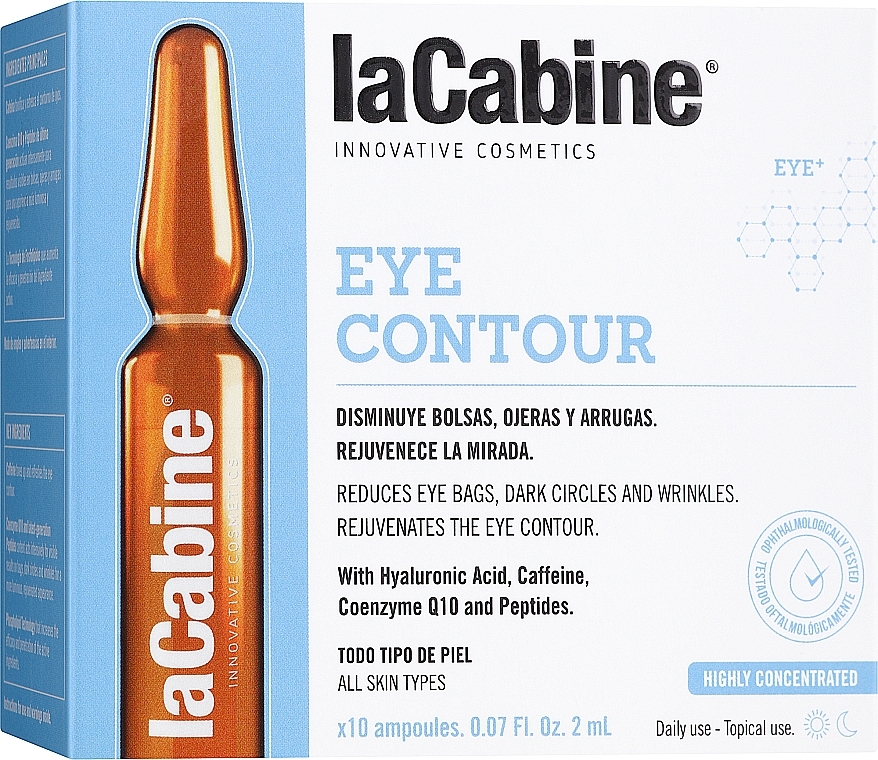 Hialurona ampulas ādai ap acīm - La Cabine Eye Contour Ampoules