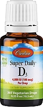 Витамин D3 в каплях, 4000 IU Carlson Super Daily Liquid Vitamin D3