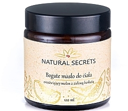 Barojošs ķermeņa sviests "Melone ar zaļo tēju" Natural Secrets Body Oil