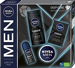 Komplekts NIVEA MEN Deep Care (deo/50ml + cr/75ml + sh/gel/250ml + ash/lot/100ml)