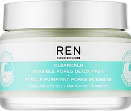 Attīroša un matējoša maska ādas detoksikācijai un līdzsvara atjaunošanai Ren Clearcalm Invisible Pores Detox Mask