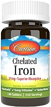 Пищевая добавка "Хелатное железо", 27 мг Carlson Labs Chelated Iron