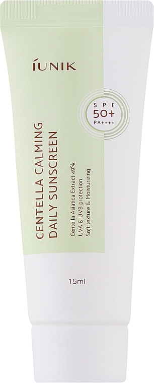 Cremă de față cu protecție solară SPF50 și extract de centella asiatica - Iunik Centella Calming Daily Sunscreen SPF50+