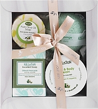 Набор, масло авокадо Kalliston Gift Box (cr/75ml + soap/100g + soap/85g + sponge/1pc)