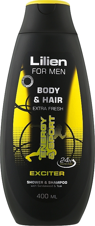 Мужской шампунь-гель для душа "Exciter" - Lilien For Men Body & Hair Exciter Shower & Shampoo