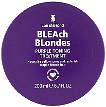 Mască nuanțătoare pentru a neutraliza tonurile galbene Lee Stafford BLEAch Blondes Toning Mask Purple Reign