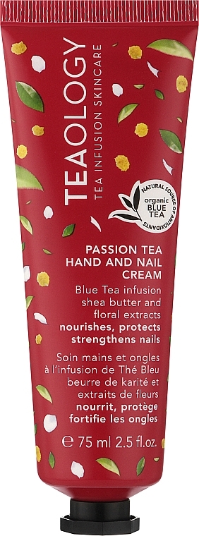 Cremă pentru mâini și unghii cu infuzie organică de ceai albastru, unt de shea și extract de flori - Teaology Passion Tea Hand And Nail Cream