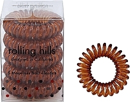 Spårlösa hårringar, bruna Rolling Hills 5 Traceless Hair Rings Coffee