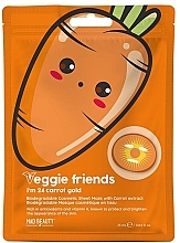 Ansiktsmask med morotsextrakt Mad Beauty Veggie Friends I'm 24 Carrot Gold