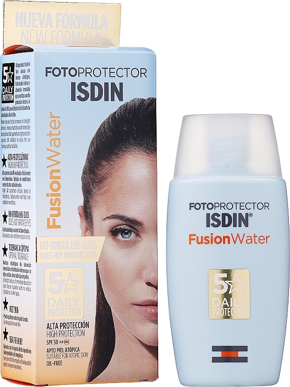 Sredstvo za zaščito pred soncem za obraz - Isdin Fotoprotector Fusion Water SPF 50+