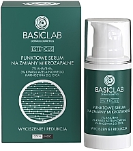 Točkovni serum za mikro-inflamatorne spremembe s 7% AHA/BHA, 3% azelaično kislino in laktoferinom BasicLab Dermocosmetics Esteticus