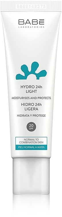 Lahka krema za obraz "24 ur vlaženja" SPF20 - BABE Laboratorios Hydro 24h Light SPF20