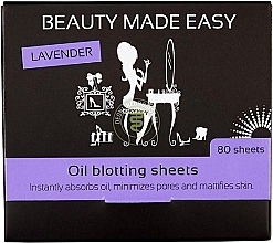 Matirni robčki za obraz "Sivka" Beauty Made Easy Oil Blotting Sheets Lavender